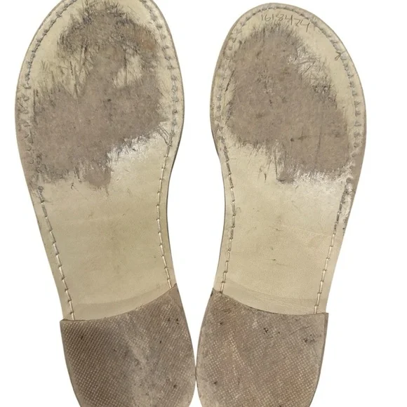 Jack Rogers Crackled Black Suede Jacks Flat Sandal 9 - Picture 4 of 5